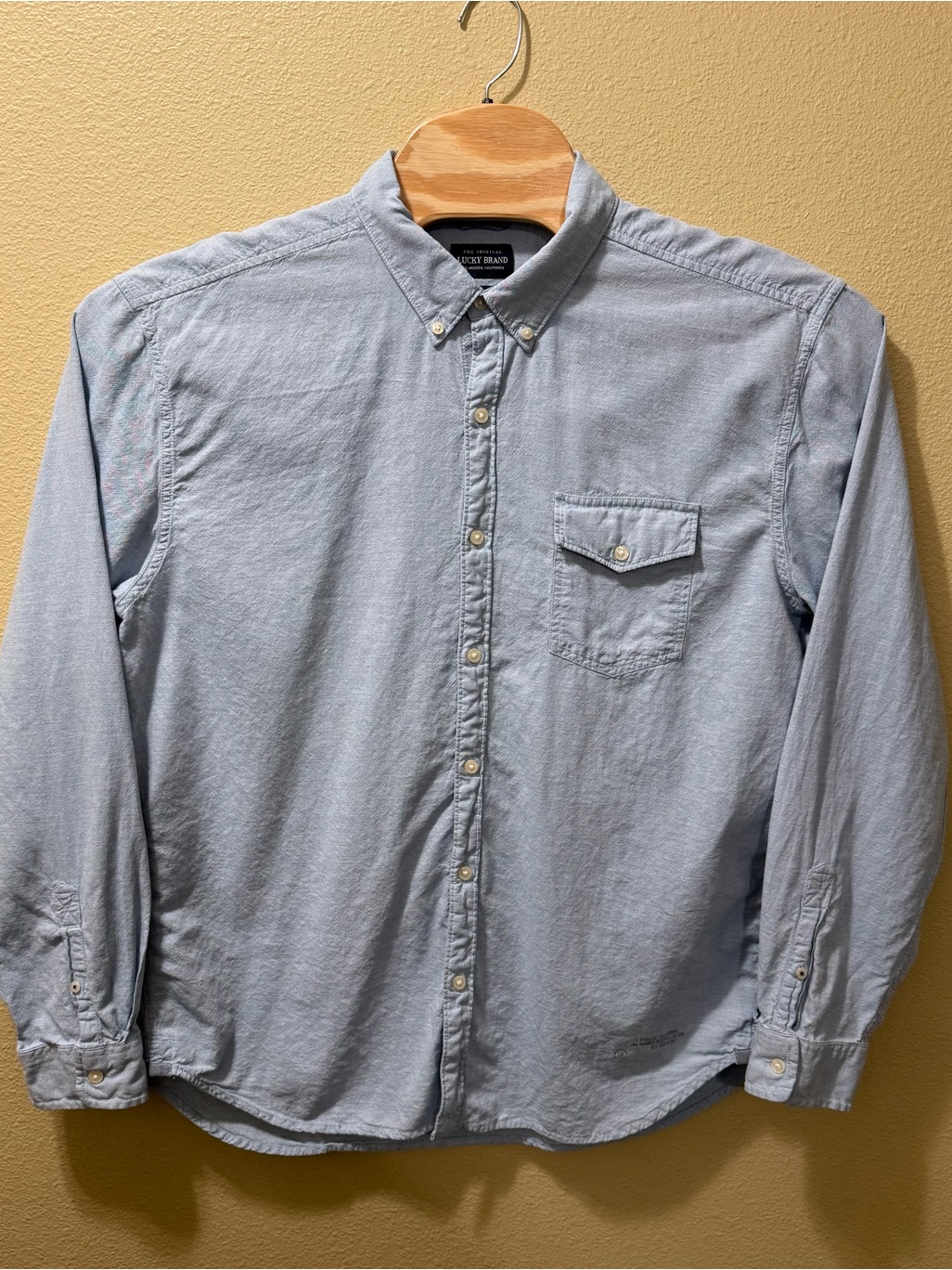 Men’s Xxl The Original Lucky Brand California Fit Light Blue Button Up Shirt
